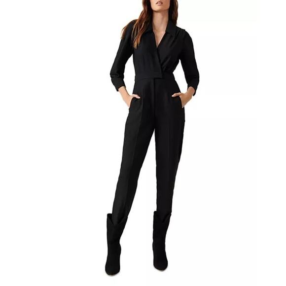 ba&sh Stylish black crepe tapered Nesi Jumpsuit size XS - Picture 1 of 14